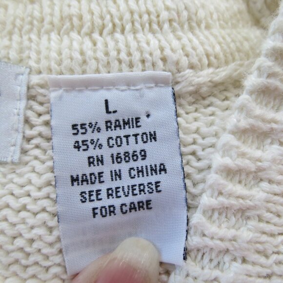 VTG That's Me Fall Sweater Vest Cream & Rust Leaves Button Size Large - Picture 7 of 8